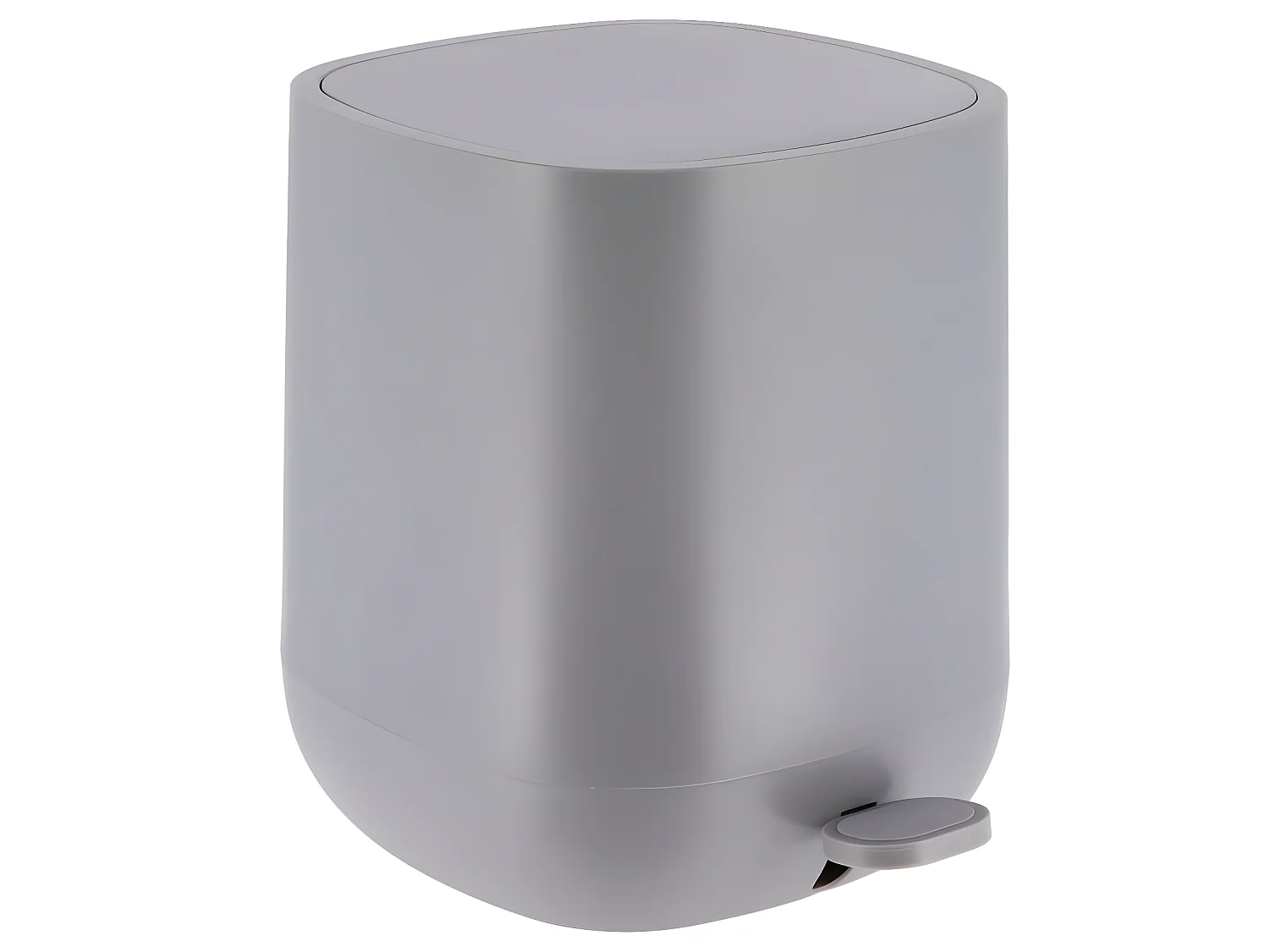 Poubelle à pédale carrée 5L Gris foncé avec couvercle frein de chute