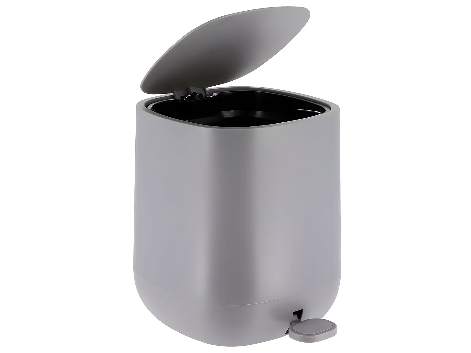 Poubelle à pédale carrée 5L Gris foncé avec couvercle frein de chute