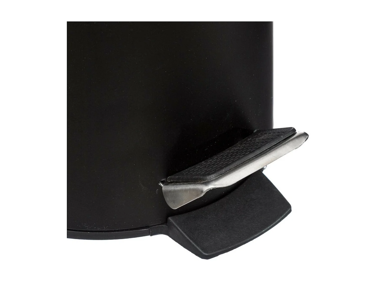 Poubelle à pédale 3L en Métal noir et Bambou