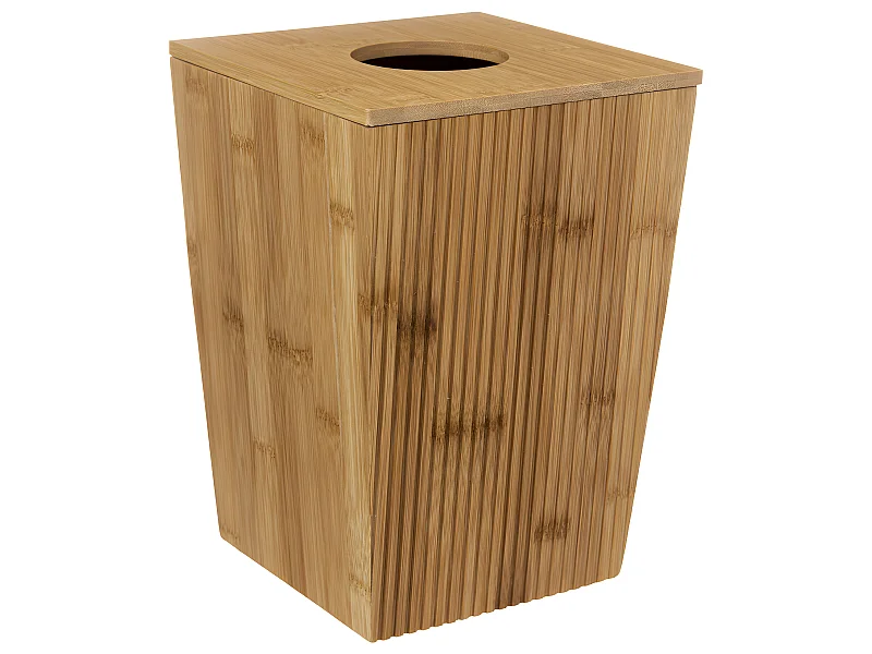 Poubelle de salle de bain 6L en Bambou avec couvercle