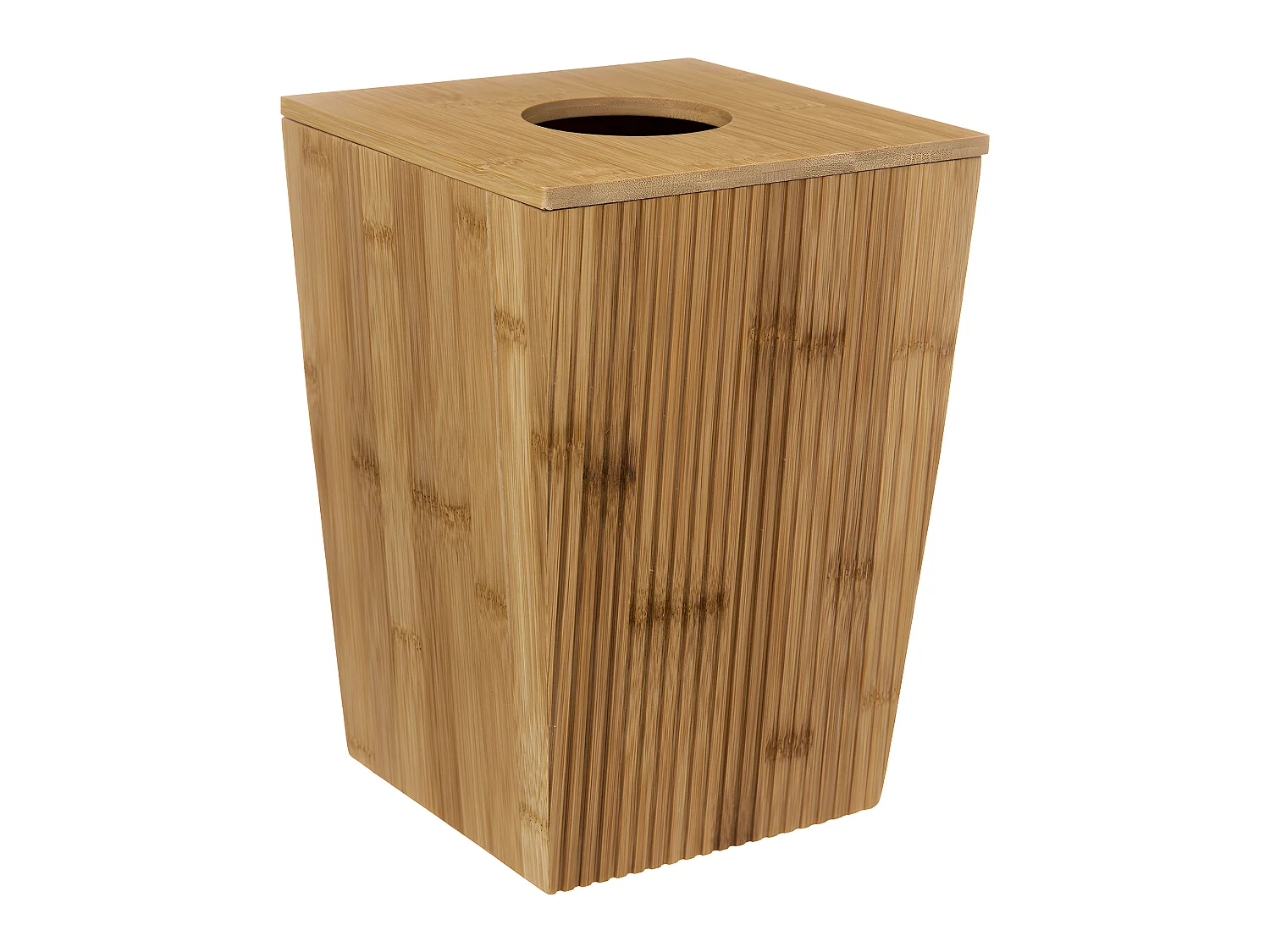 Poubelle de salle de bain 6L en Bambou avec couvercle