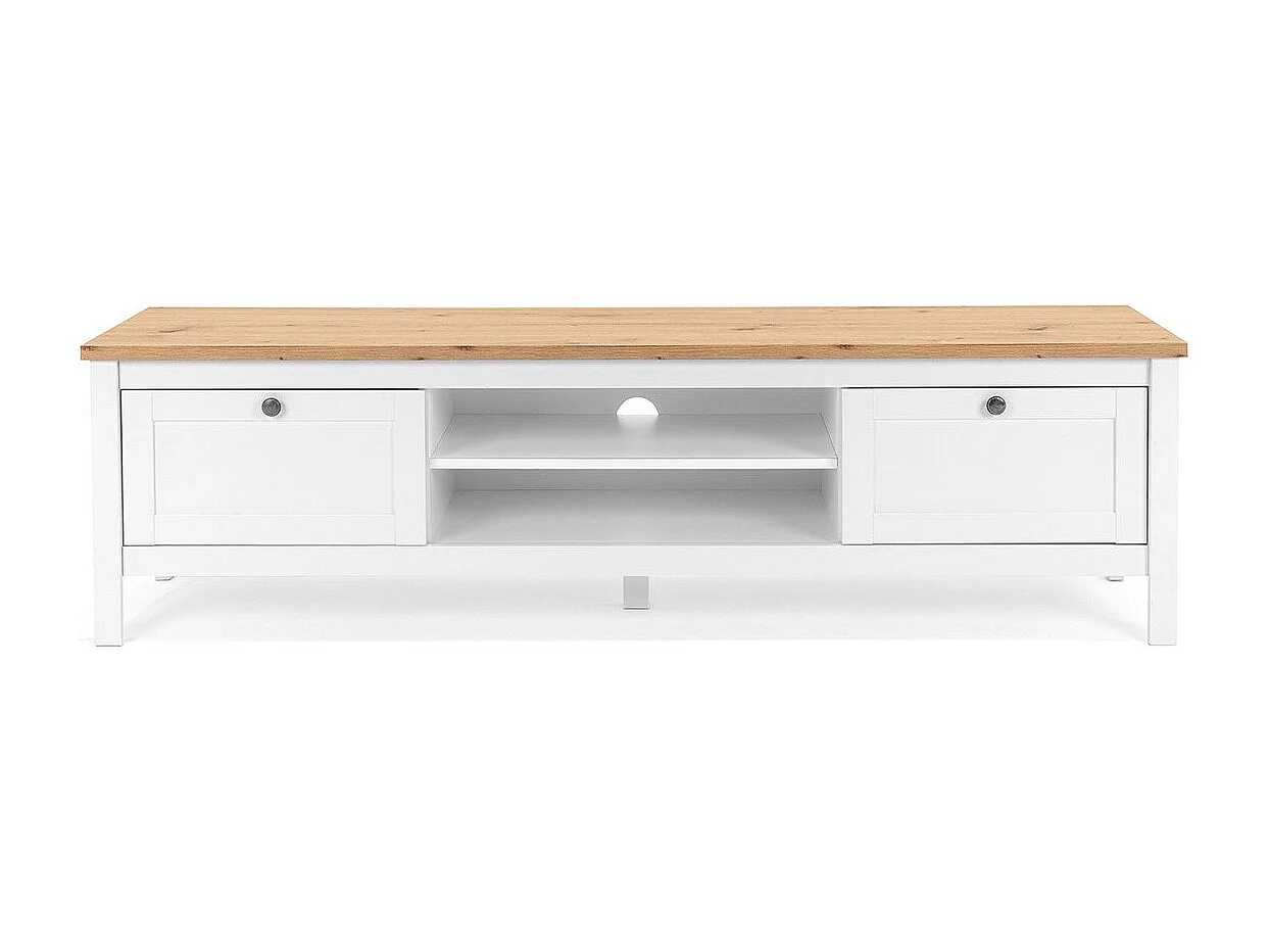 Tv-meubel 2 laden L160 cm - Witte decoratie - BERGEN