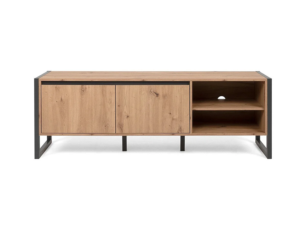Meuble TV 2 portes et 2 niches L160 cm - DENVER