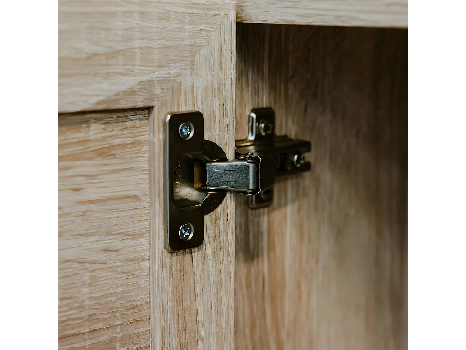 Tavolino basso 2 nicchie L100 cm - Stampa effetto rattan