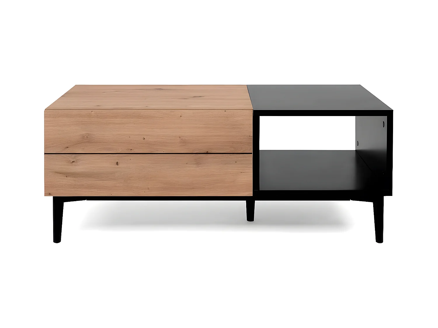 Finori Couchtisch Nola 55A Artisan-Eiche und Schwarz