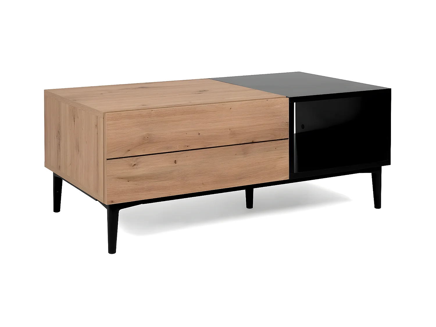 Finori Couchtisch Nola 55A Artisan-Eiche und Schwarz