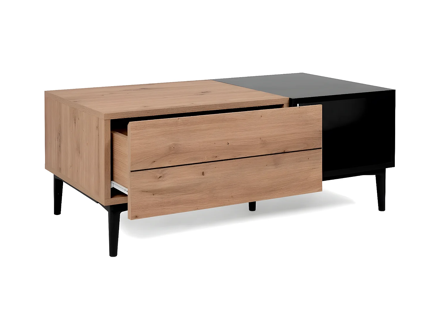 Finori Couchtisch Nola 55A Artisan-Eiche und Schwarz