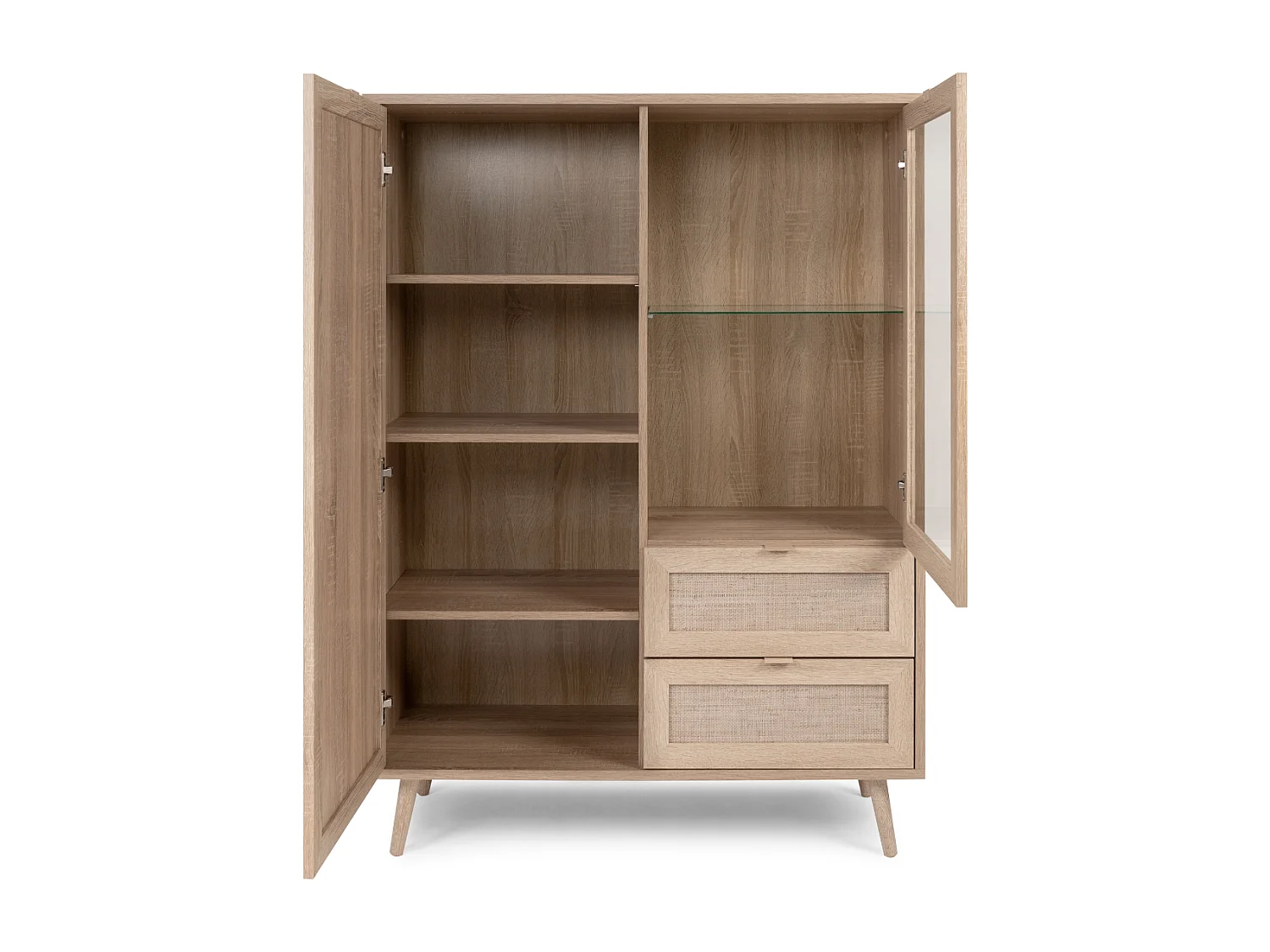 Buffetkast met 2 Deuren 2 Laden H139 cm - Rotanprint - Bali