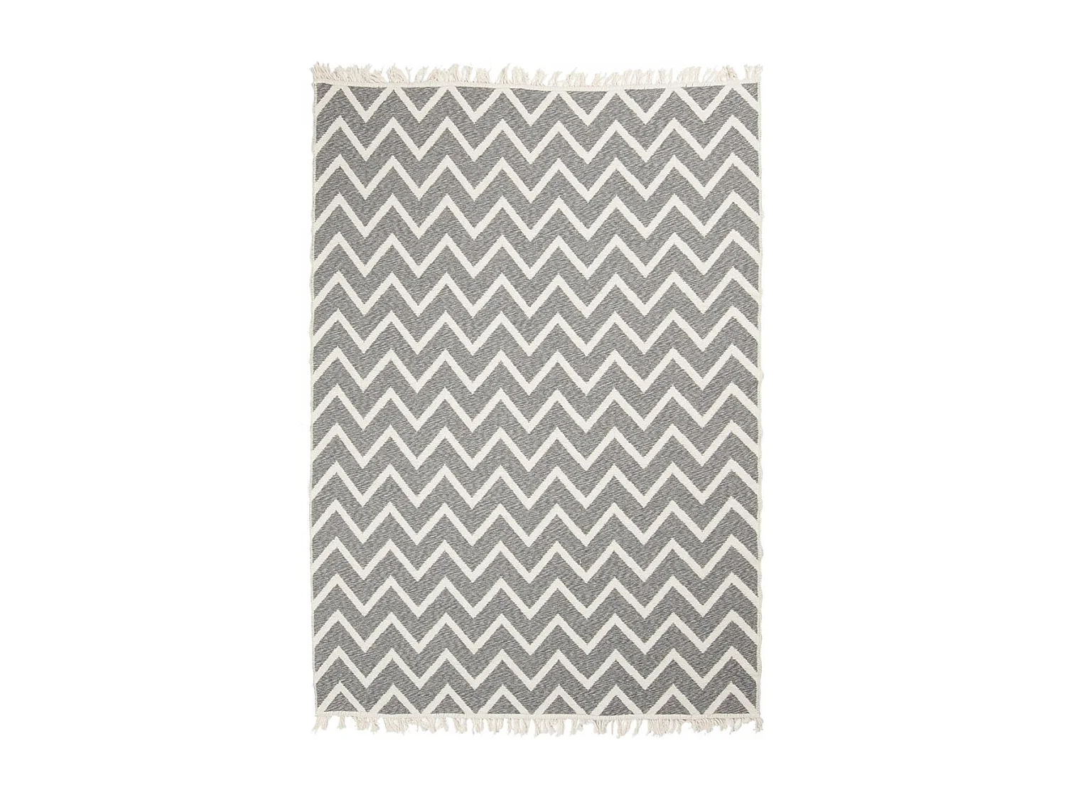Tappeto kilim reversibile 160x230 in cotone modello scandinavo BY grigio e crema