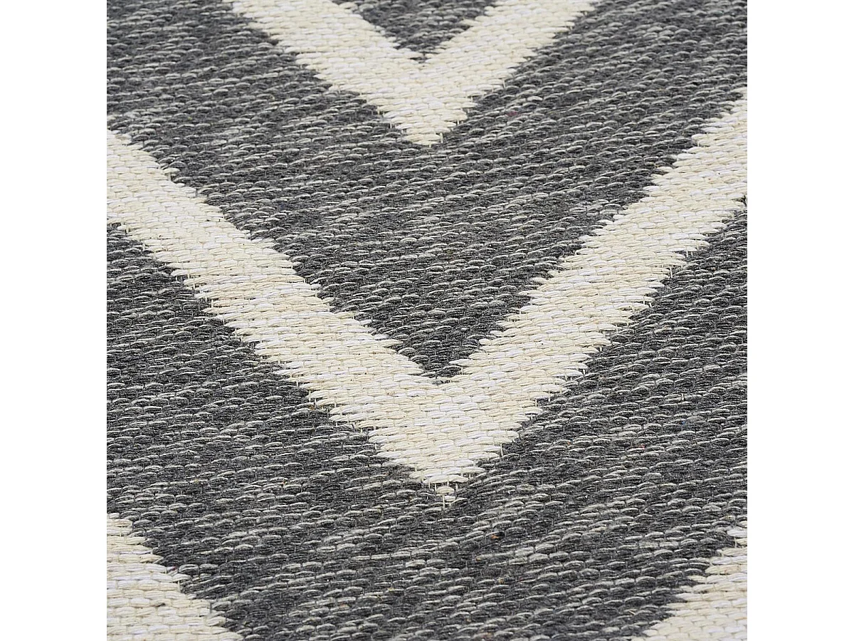 Tappeto kilim reversibile 160x230 in cotone modello scandinavo BY grigio e crema