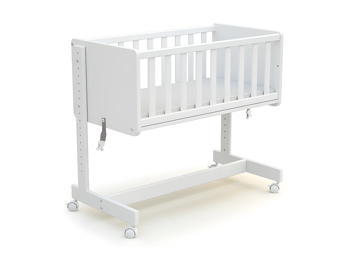 Umwandelbare Co-Sleeping-Wiege CONFORT Holz Weiß 40 x 80