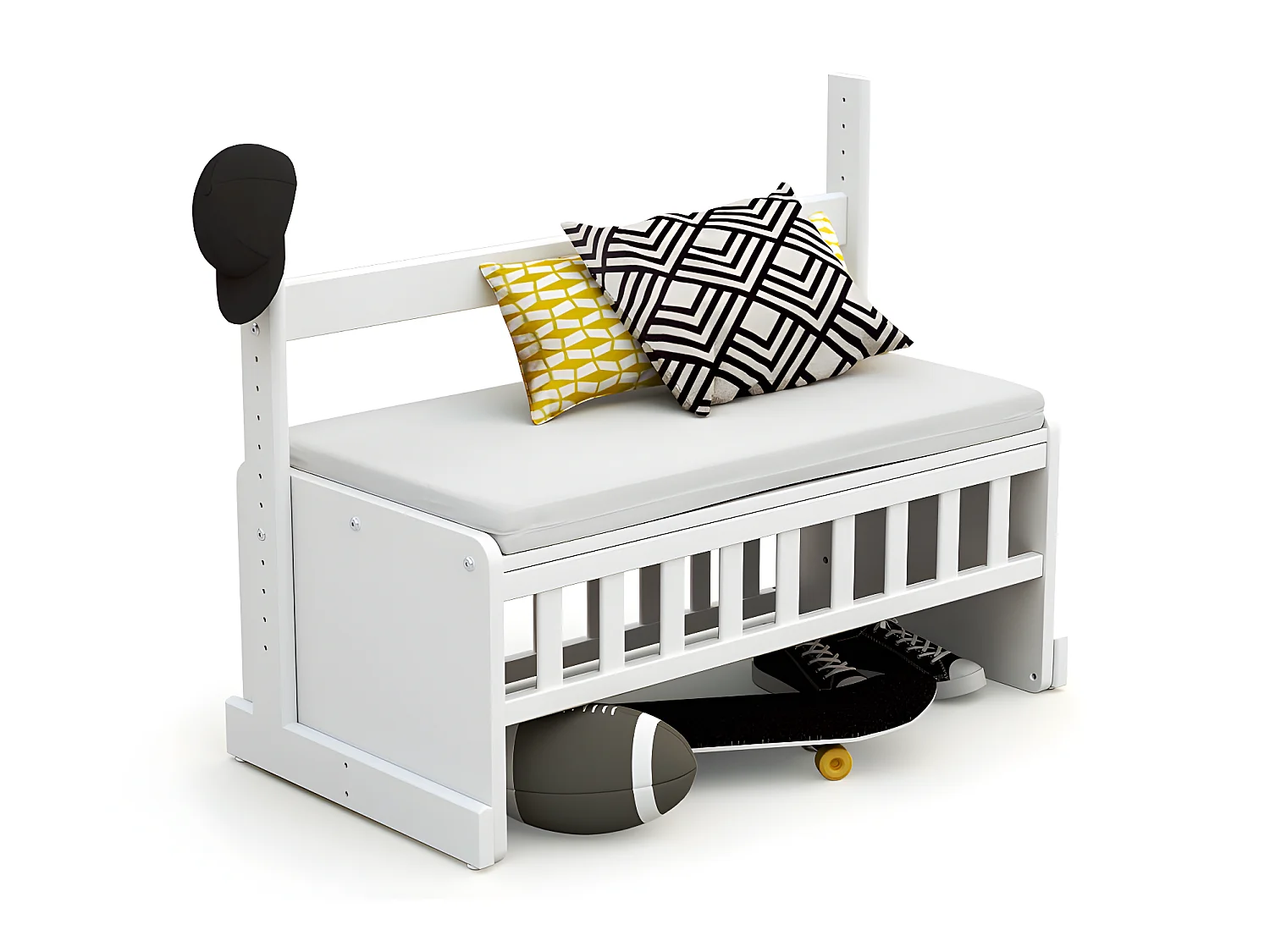 Omvormbaar wiegje voor co-sleeping CONFORT in hout Wit 40 x 80 cm