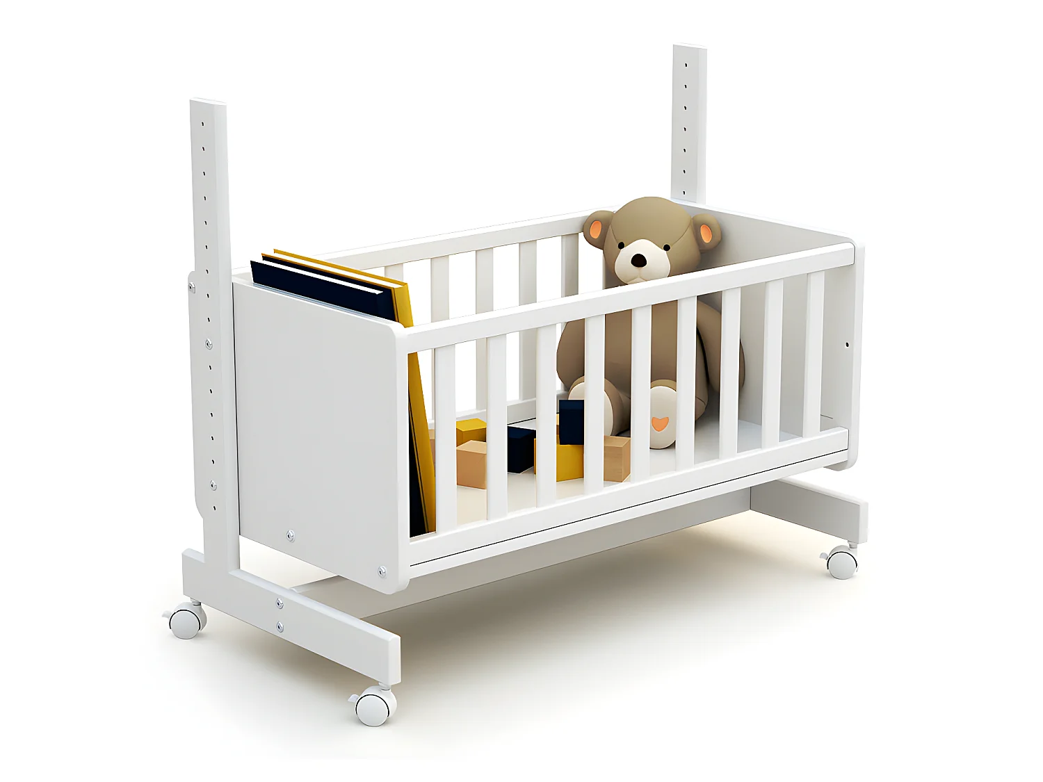 Omvormbaar wiegje voor co-sleeping CONFORT in hout Wit 40 x 80 cm