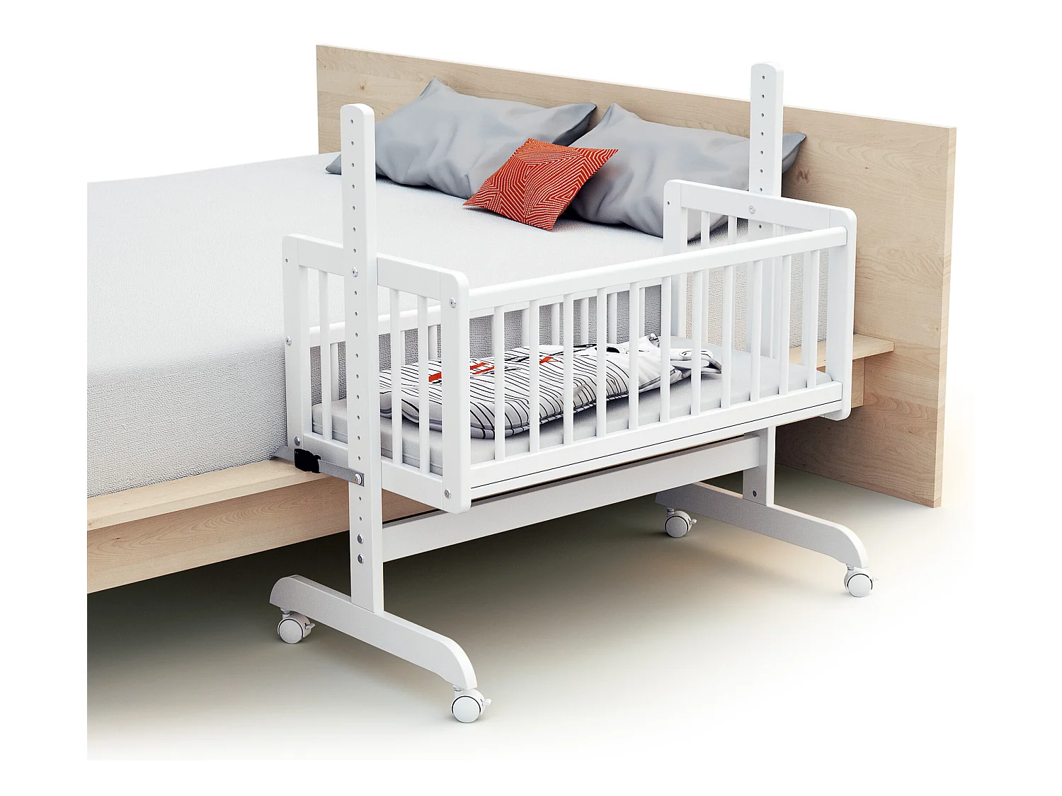 Berceau cododo évolutif en bois ESSENTIEL Blanc 40 x 80 cm