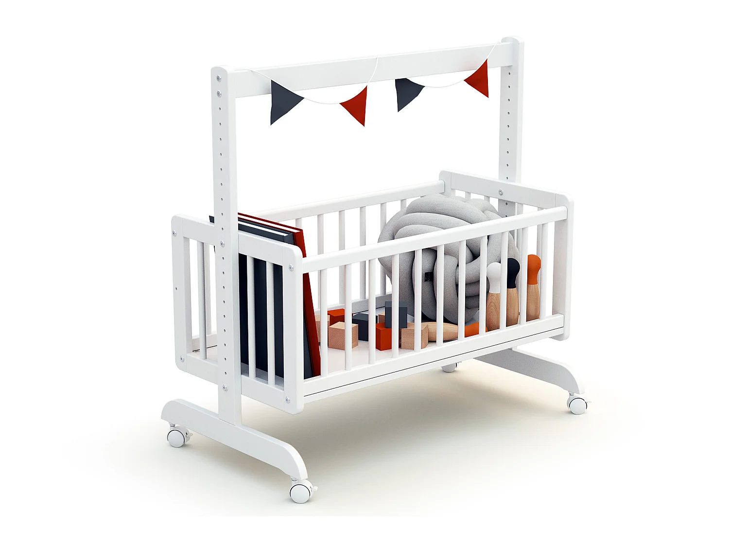 Berceau cododo évolutif en bois ESSENTIEL Blanc 40 x 80 cm