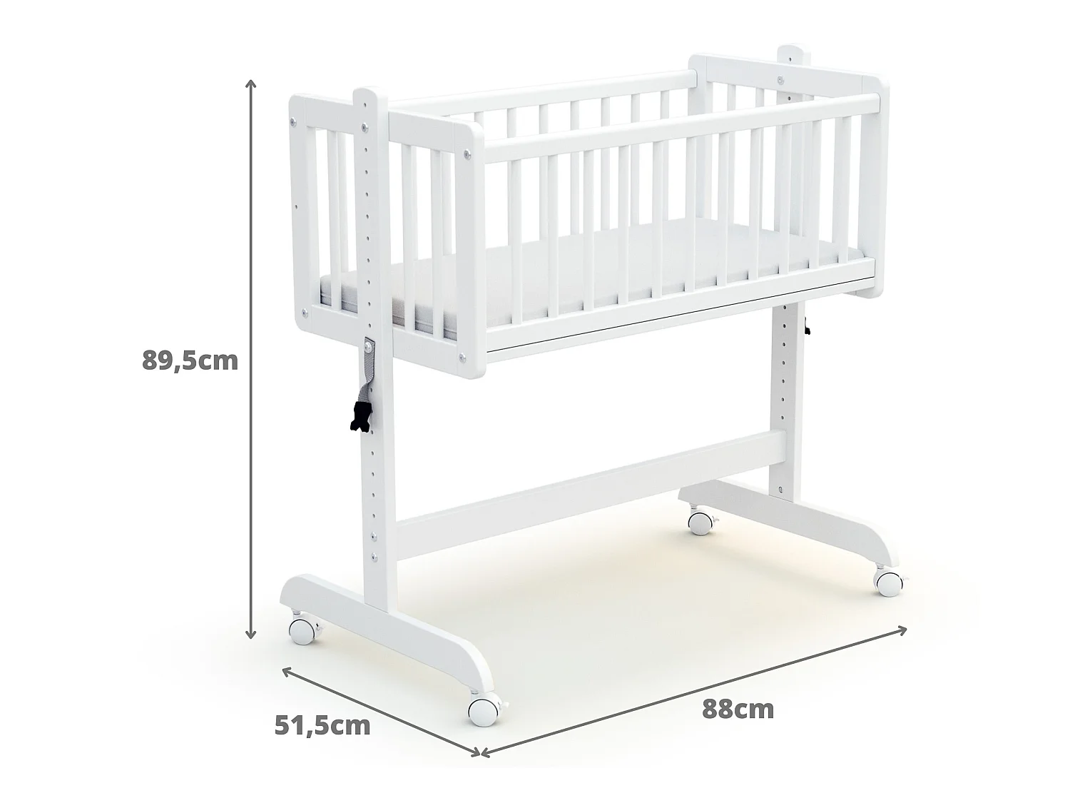 Berceau cododo évolutif en bois ESSENTIEL Blanc 40 x 80 cm