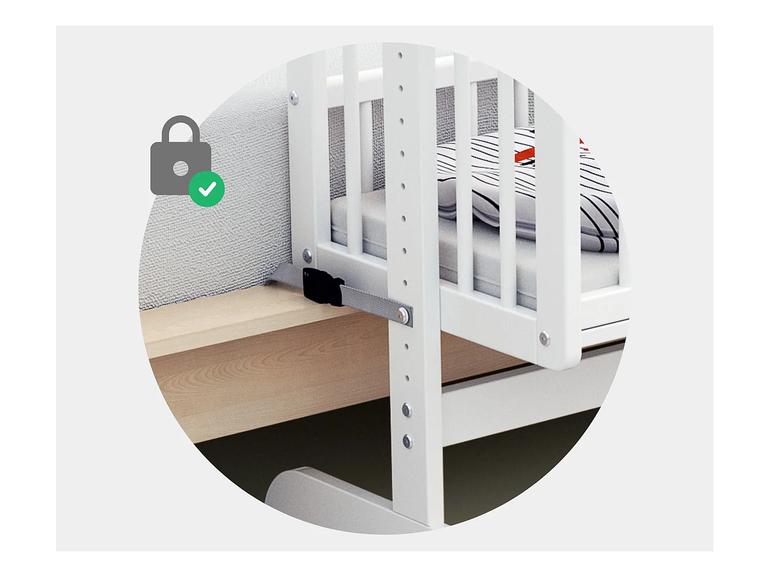 Berceau cododo évolutif en bois ESSENTIEL Blanc 40 x 80 cm