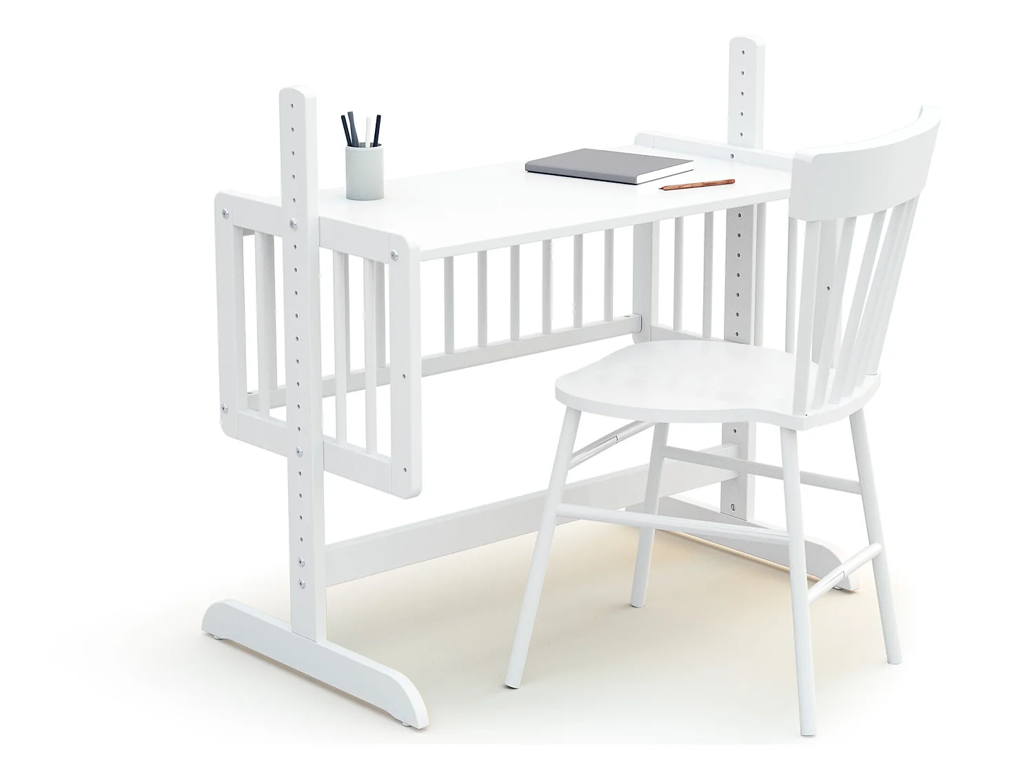 Cuna colecho bebé evolutiva ESSENTIEL madera - Blanco - 40 x 80 - 88 x 52 x 90 cm