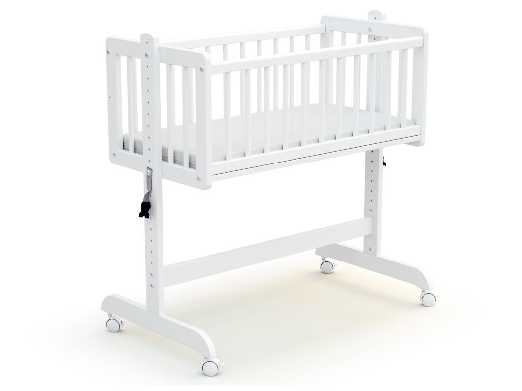 Cuna colecho bebé evolutiva ESSENTIEL madera - Blanco - 40 x 80 - 88 x 52 x 90 cm
