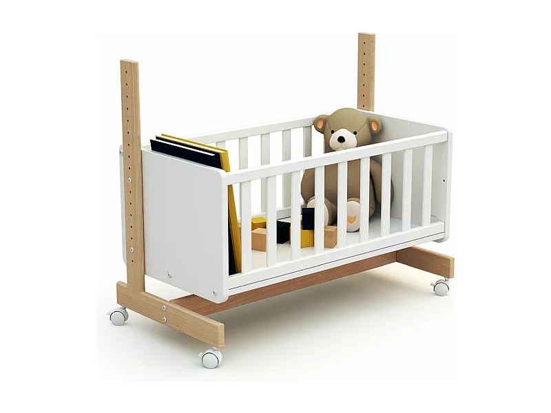 Culla co-sleeping evolutiva ESSENTIEL legno - Bianco/Faggio natural - 40 x 80 - 88 x 45,50 x 79,50 cm