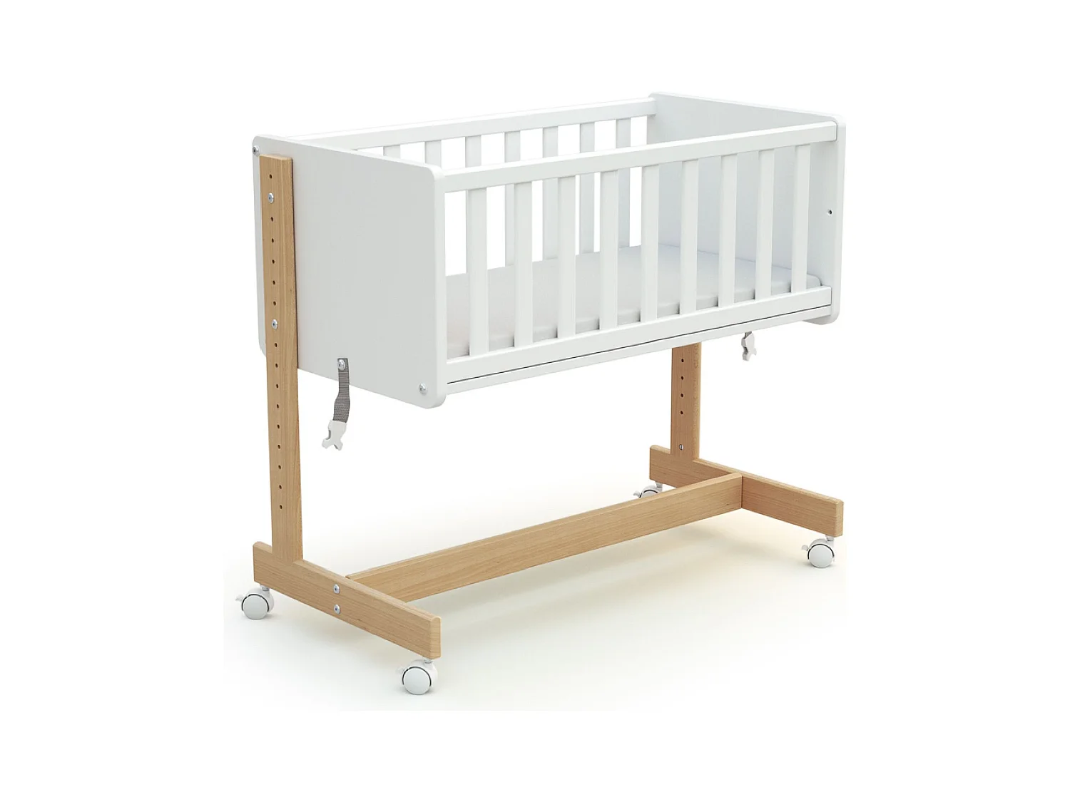 Culla co-sleeping evolutiva ESSENTIEL legno - Bianco/Faggio natural - 40 x 80 - 88 x 45,50 x 79,50 cm