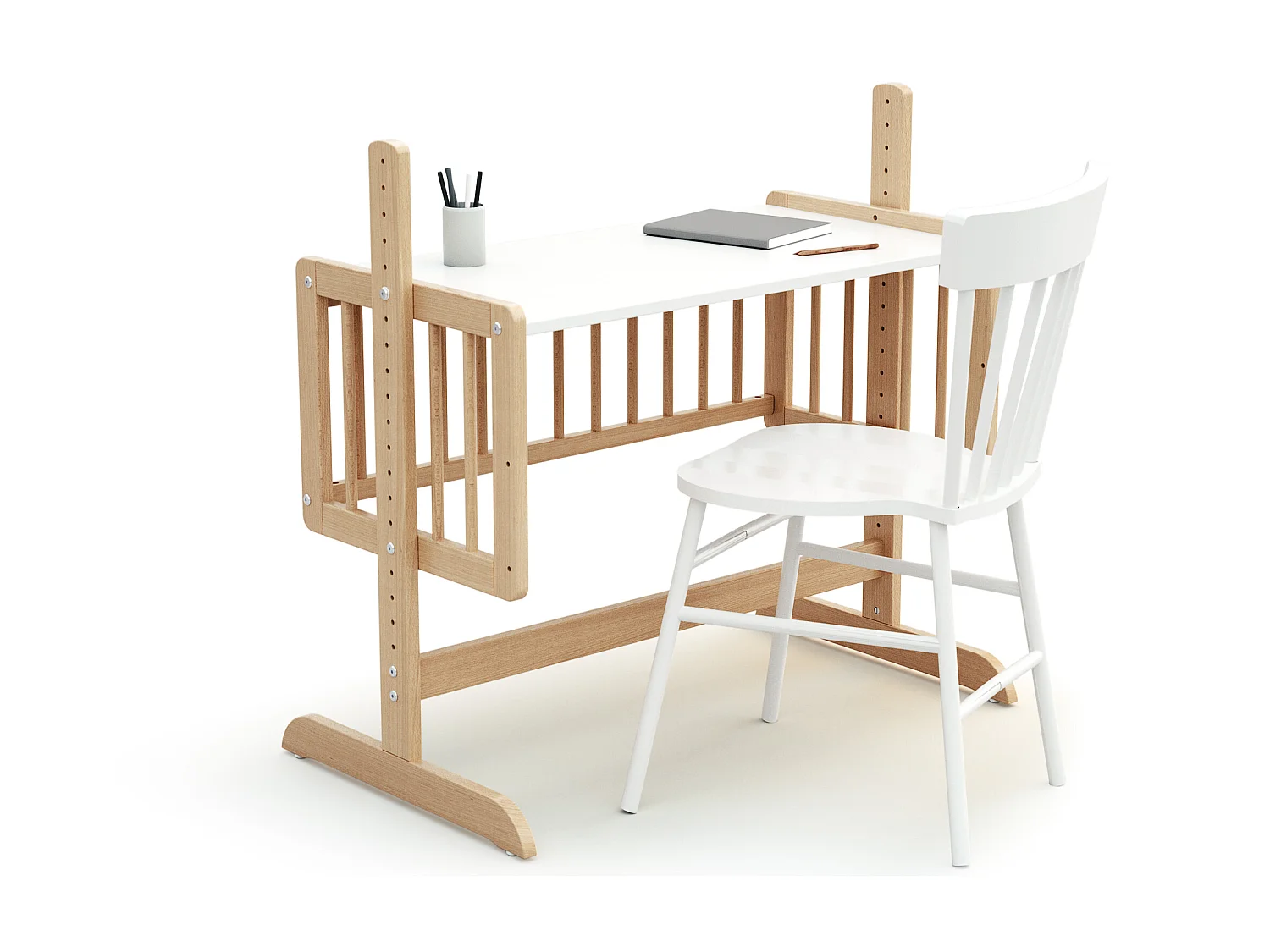 Culla co-sleeping evolutiva ESSENTIEL legno - Faggio verni - 40 x 80 - 88 x 52 x 90 cm