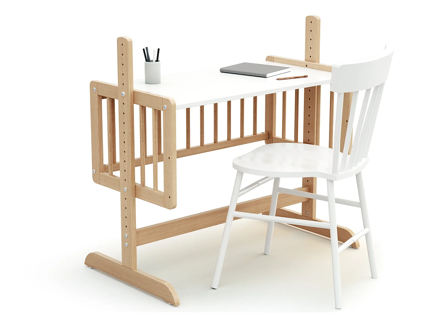 Omvormbaar wiegje voor co-sleeping ESSENTIEL in hout Beuken Gelakt 40 x 80 cm