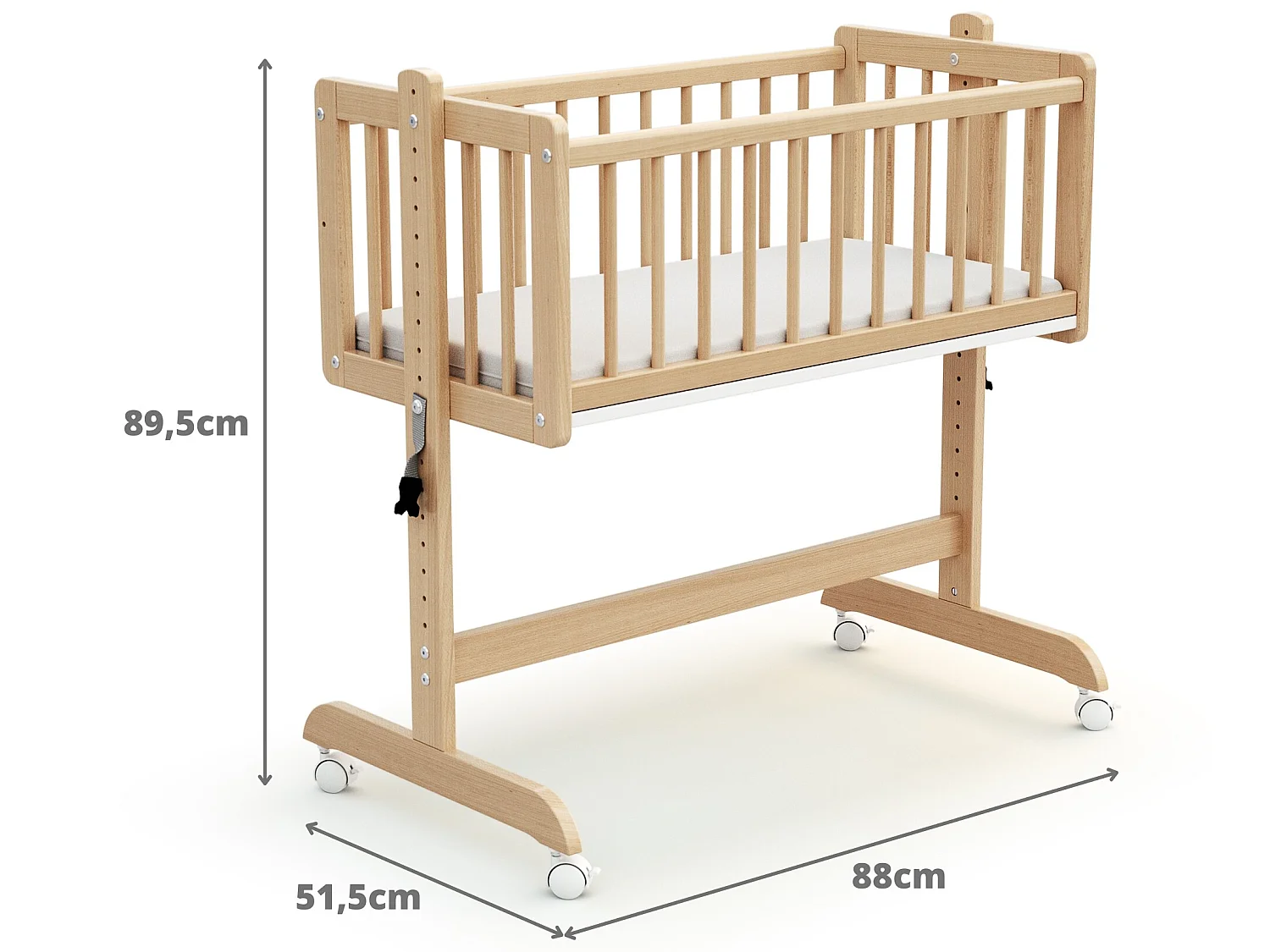 Omvormbaar wiegje voor co-sleeping ESSENTIEL in hout Beuken Gelakt 40 x 80 cm