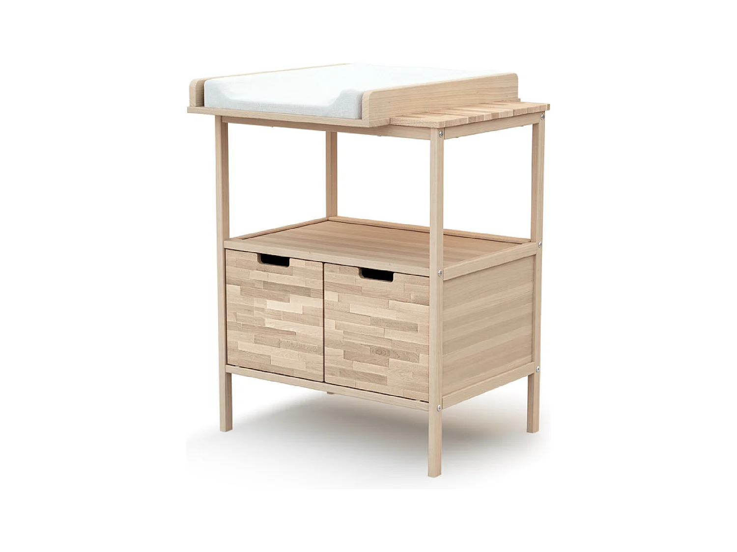 Meuble à langer 2 portes en bois ESSENTIEL - Hêtre Brut