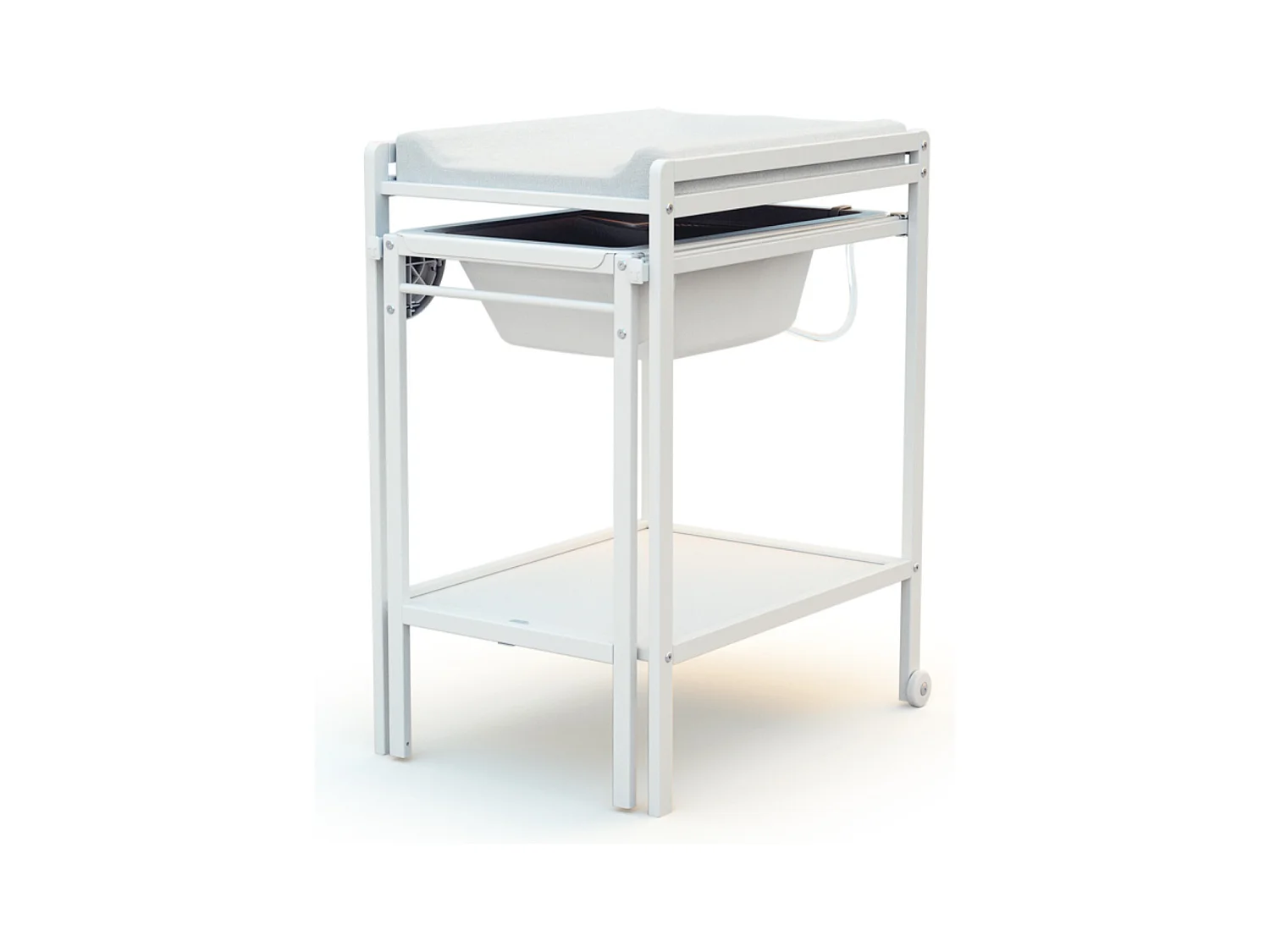 Mesa muda-fraldas com banheira ESSENTIEL de madeira Branco