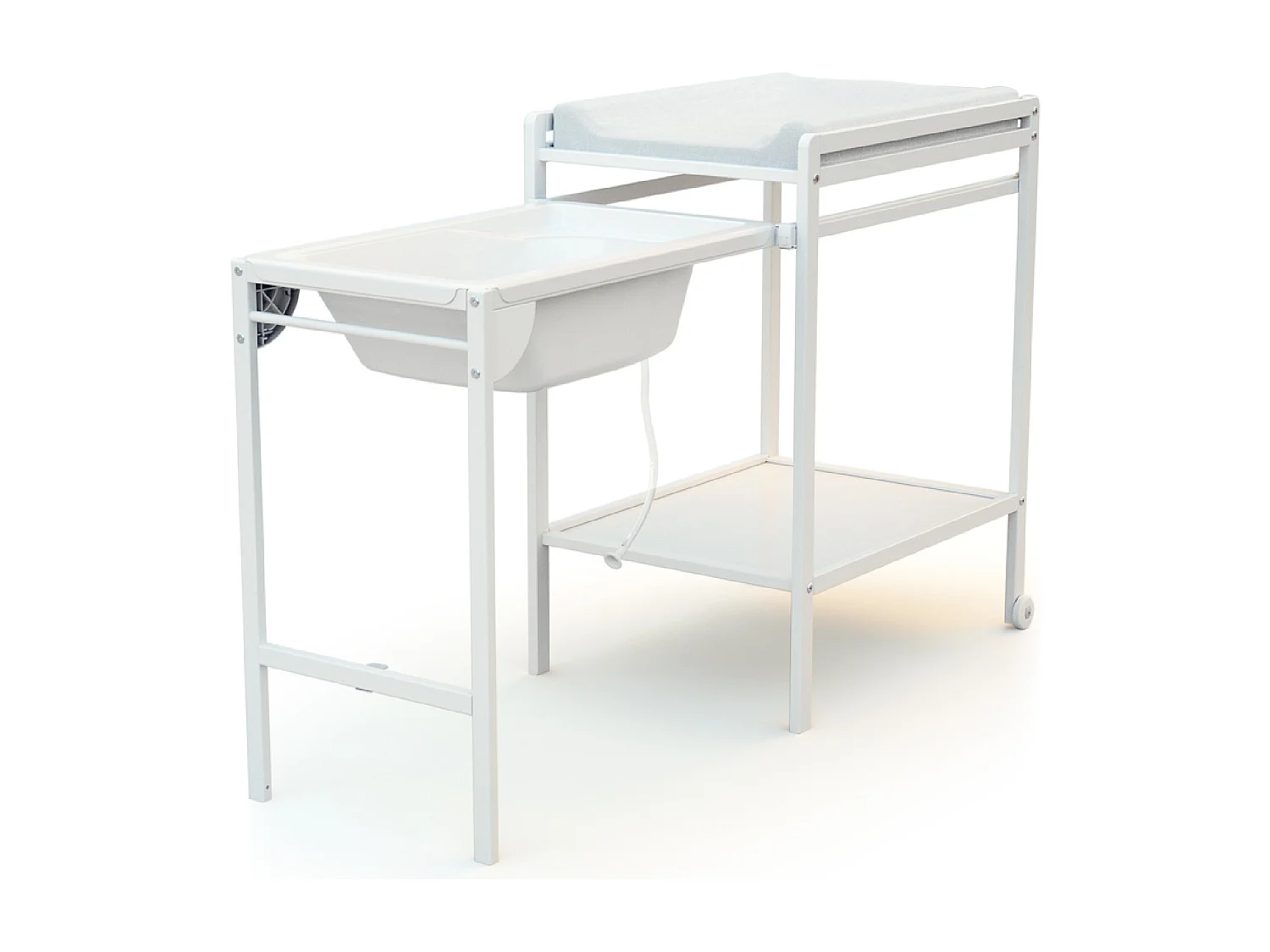 Table à Langer avec Baignoire en bois ESSENTIEL Blanc