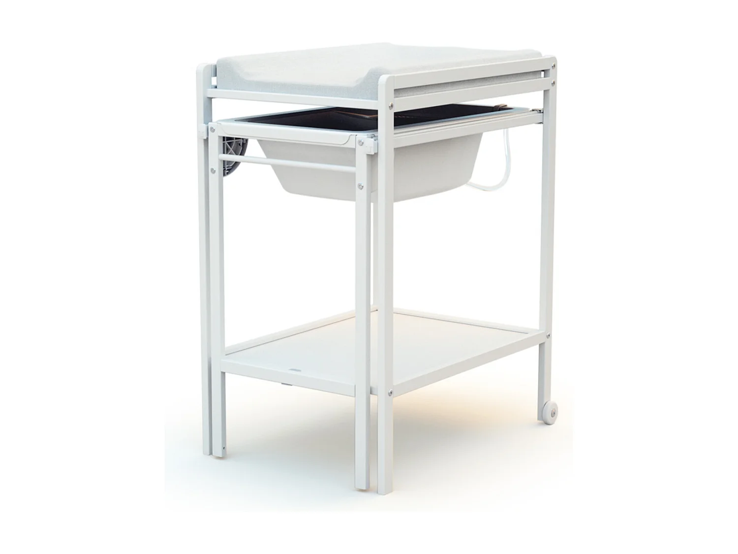 Table à Langer avec Baignoire en bois ESSENTIEL Blanc