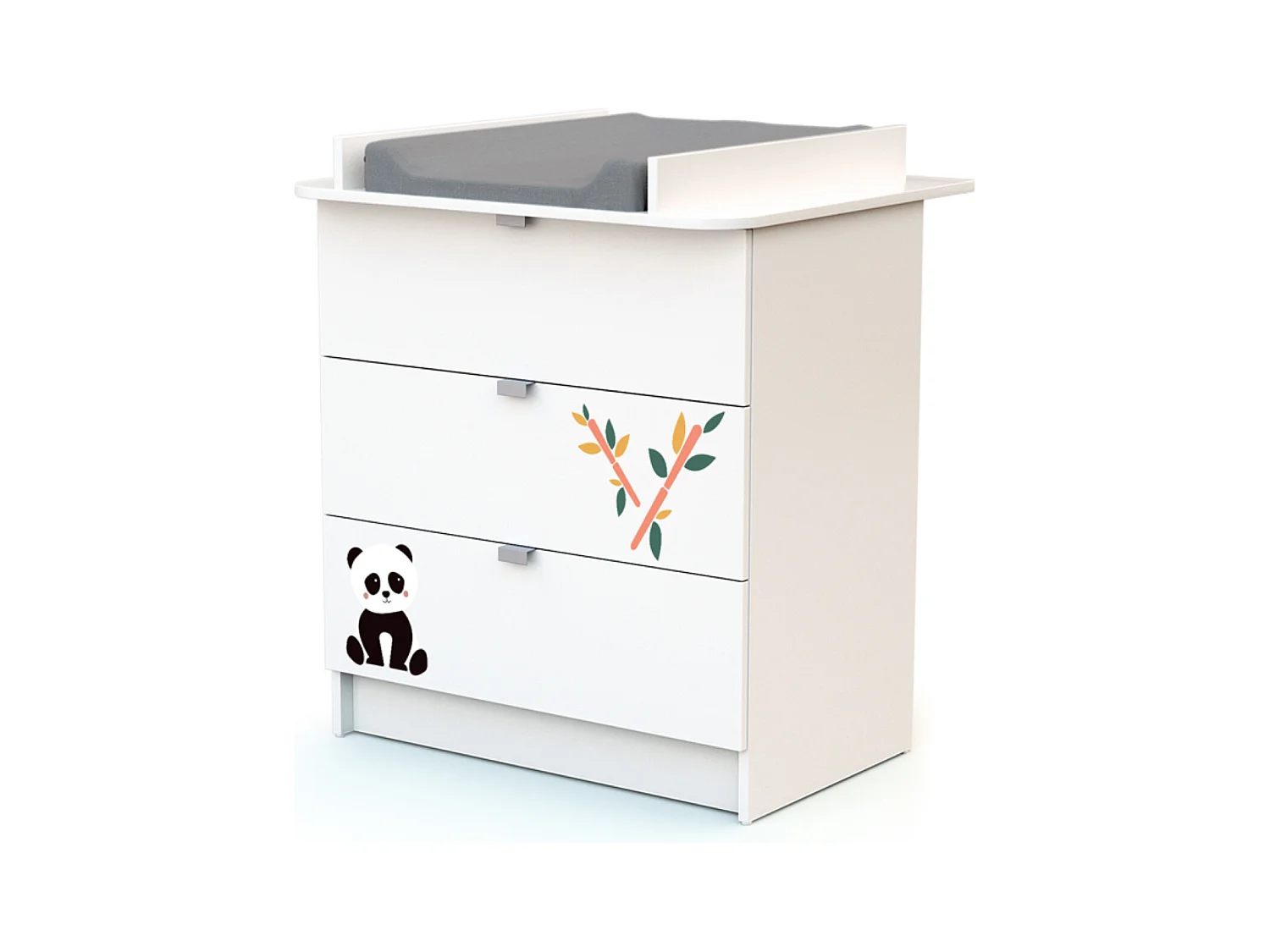 Commode met 3 laden Panda in hout Wit ALBA