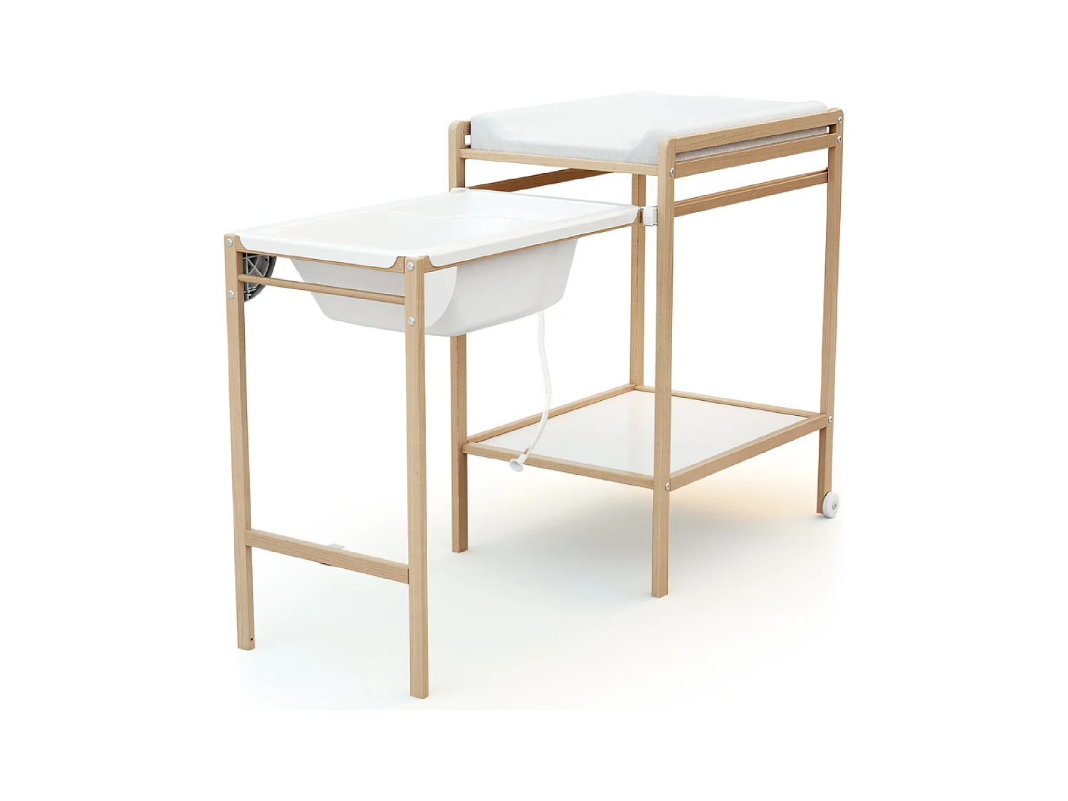 Table à Langer avec Baignoire en bois ESSENTIEL Hêtre Verni