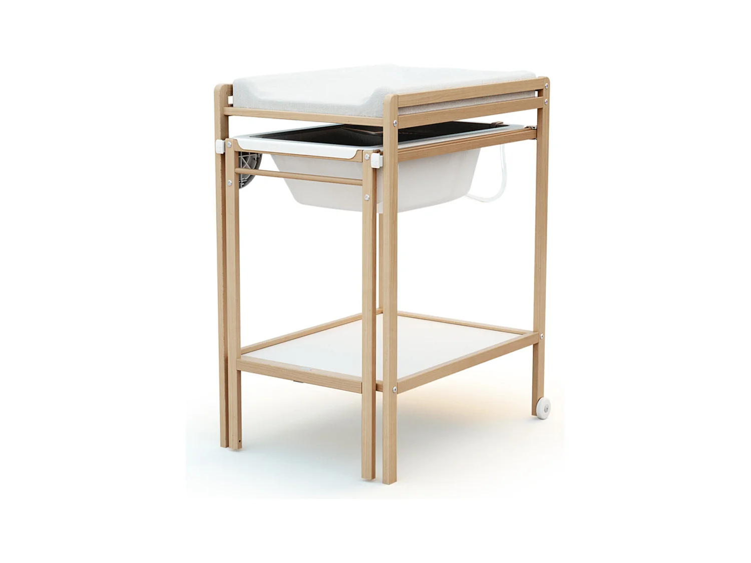 Table à Langer avec Baignoire en bois ESSENTIEL Hêtre Verni