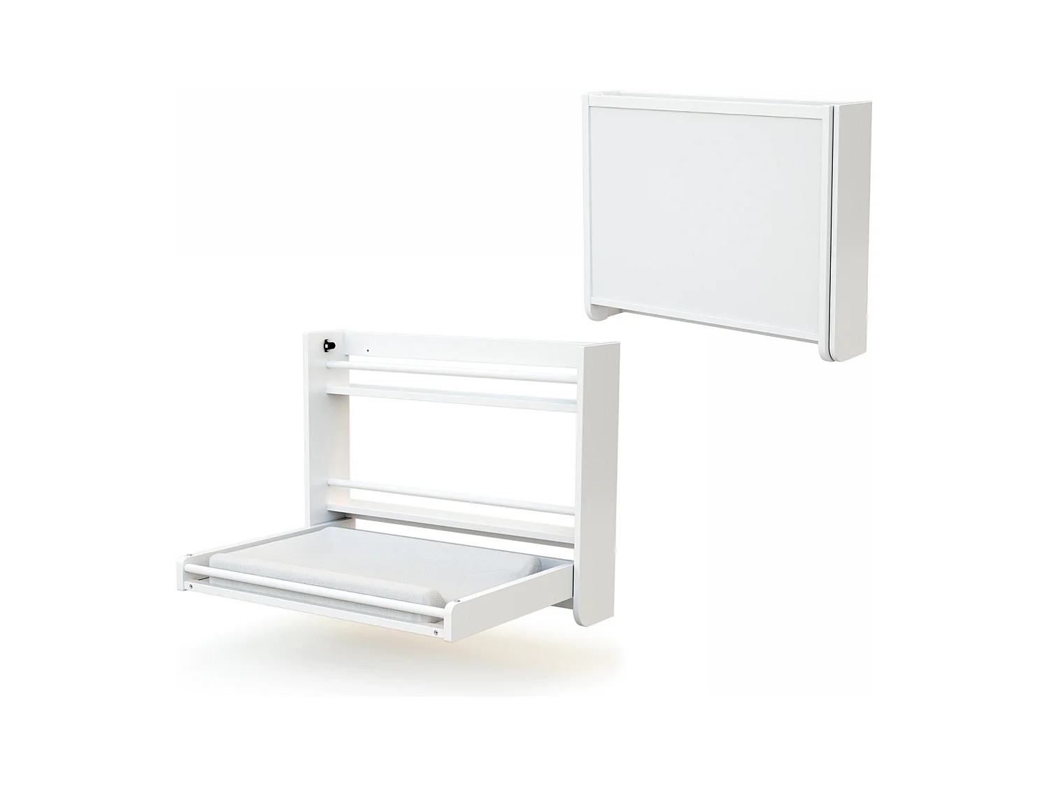 Fasciatoio pieghevole a parete/muro CONFORT legno - Bianco - 83 x 66 x 66 cm