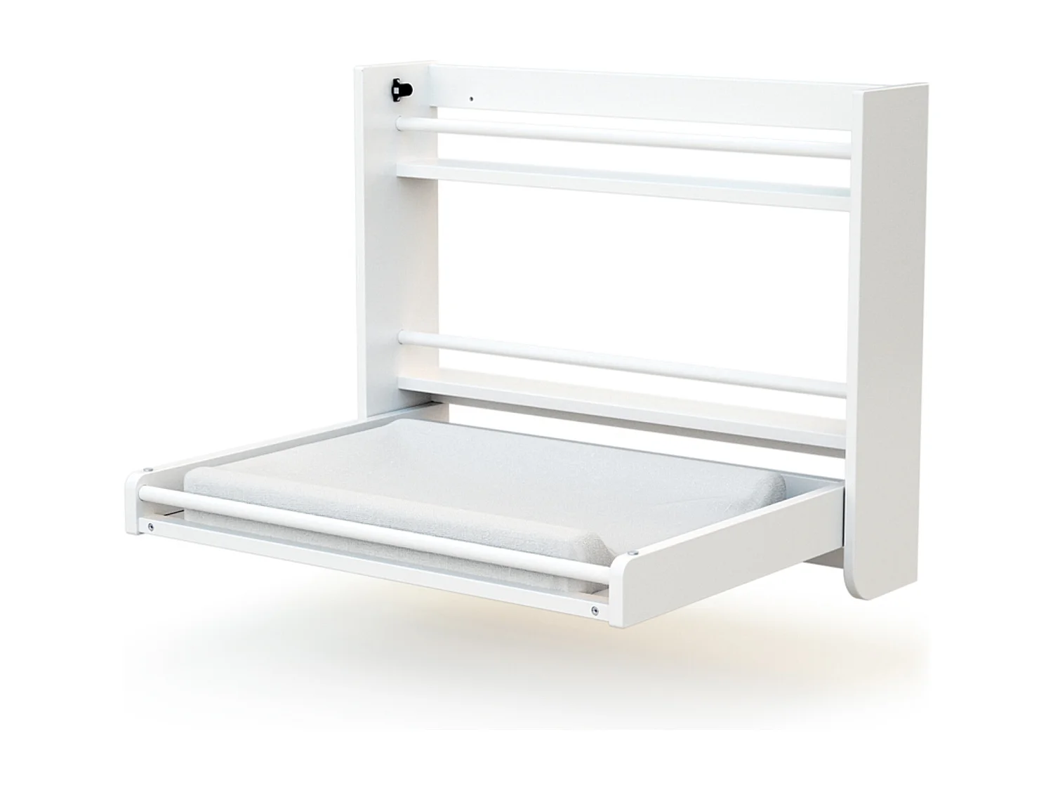 Cambiador bebé pared plegable CONFORT madera - Blanco - 83 x 66 x 66 cm