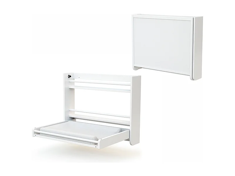 Cambiador bebé pared plegable CONFORT madera - Blanco - 83 x 66 x 66 cm
