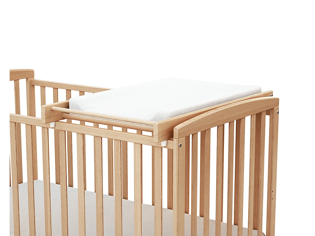 Plan à langer amovible pour lit bébé Hêtre Verni 60 x 120 et 70x140 cm