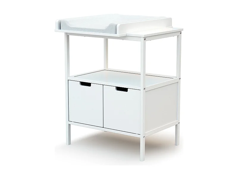 Meuble à langer 2 portes en bois ESSENTIEL - Blanc