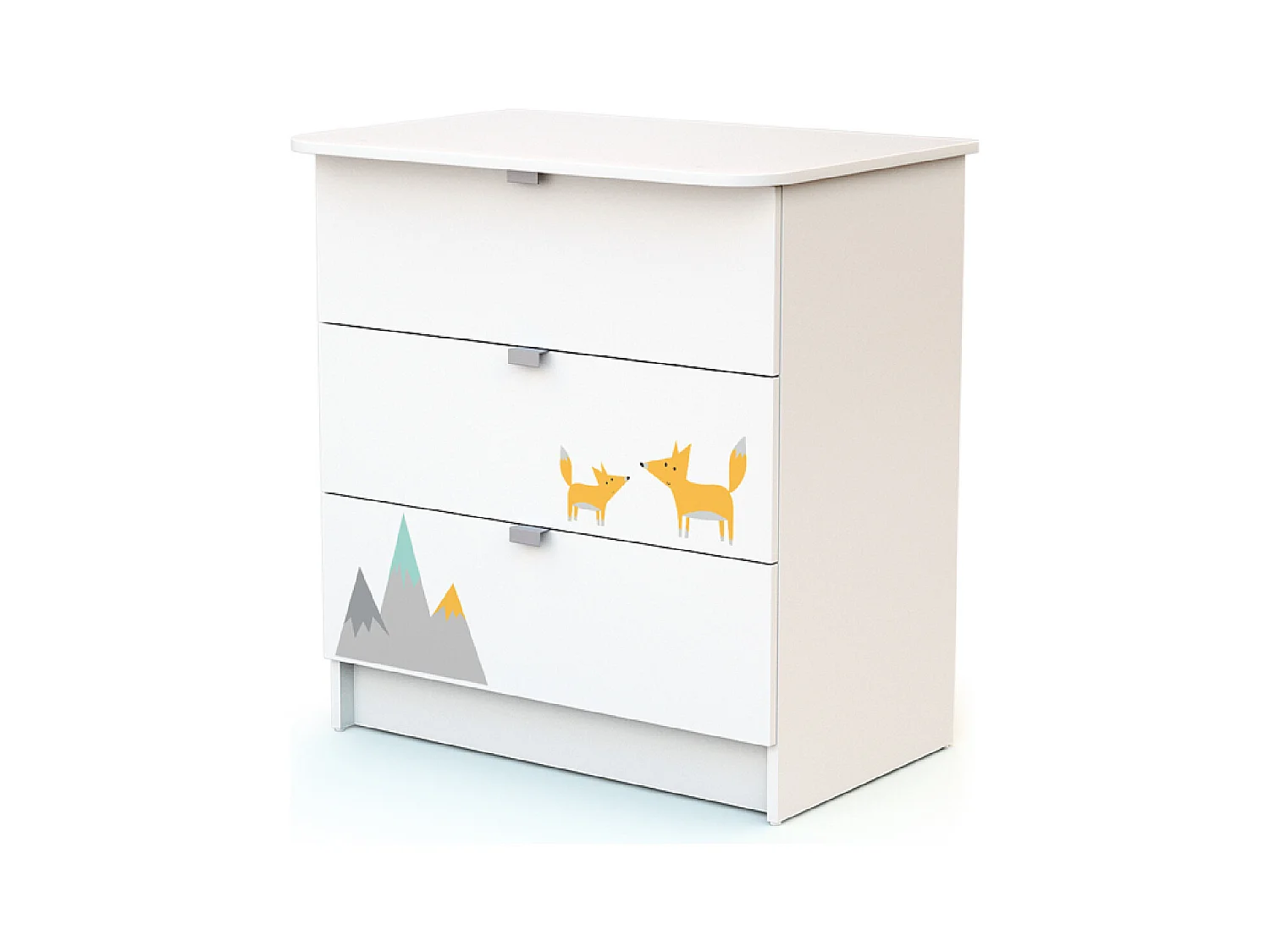 Wickelkommode 3 Schubladen Holz Weiß ALBA
