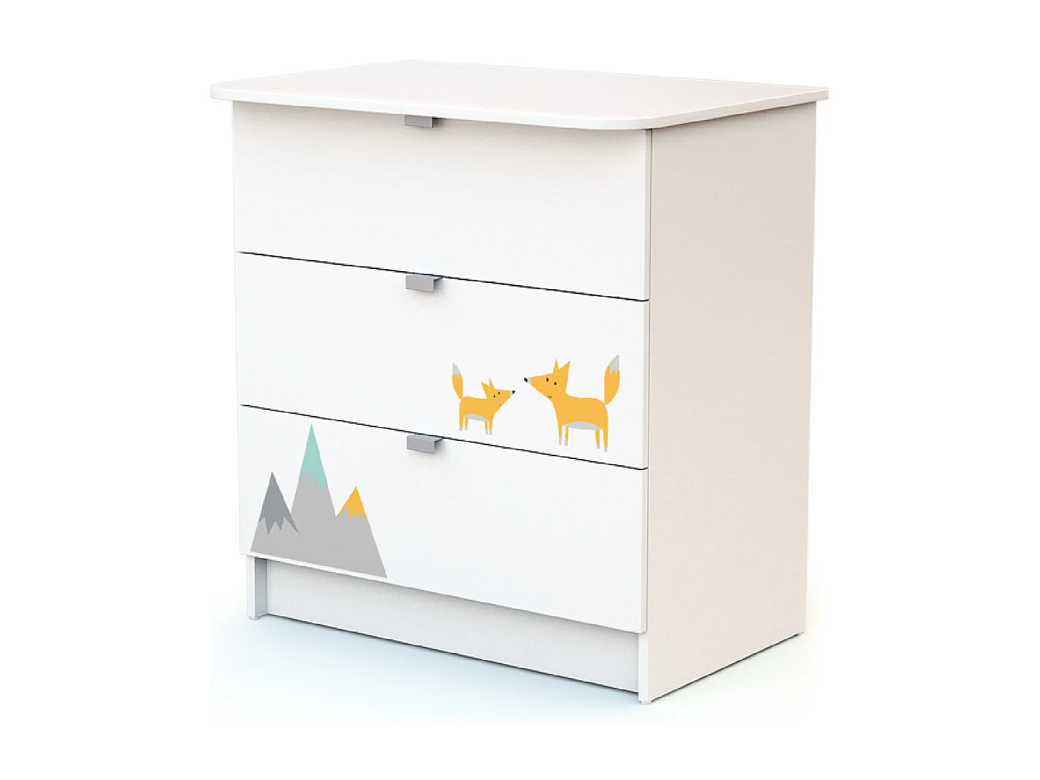 Mala muda-fraldas com 3 gavetas Renard de madeira Branco ALBA