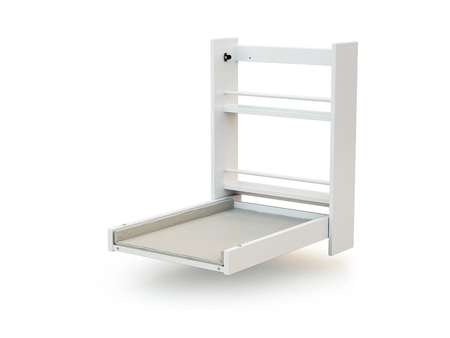 Table à langer murale rabattable en bois avec matelas ESSENTIEL Blanc