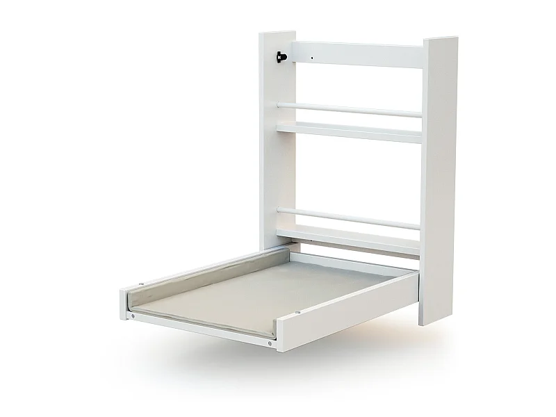 Cambiador bebé pared plegable EAZY madera - Blanco - 78 x 56 x 78 cm