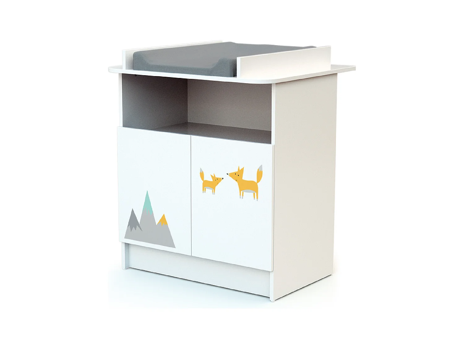 2-deurs commode Renard in hout Wit ALBA