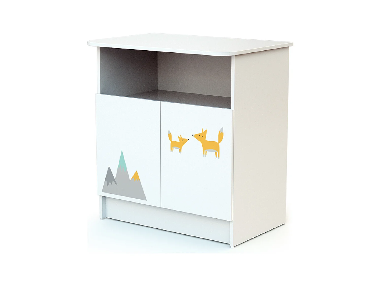 2-deurs commode Renard in hout Wit ALBA