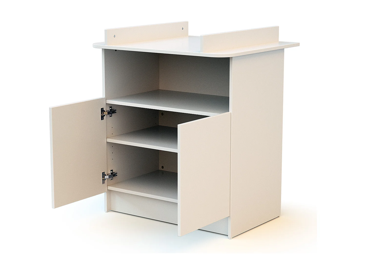 Commode à langer 2 portes, 1 niche en bois Blanc ALBA