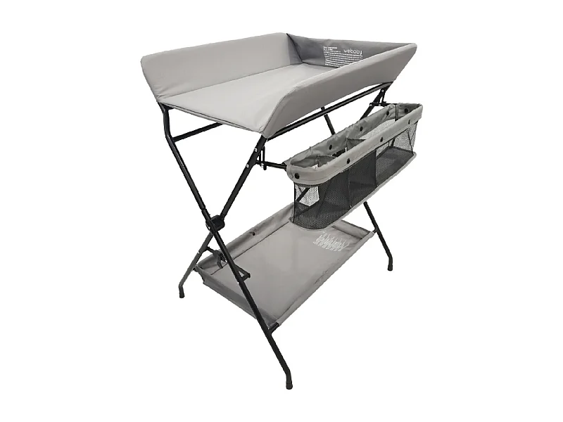 Inklapbare luiertafel in staal, in kunststof Zwart en Grijs