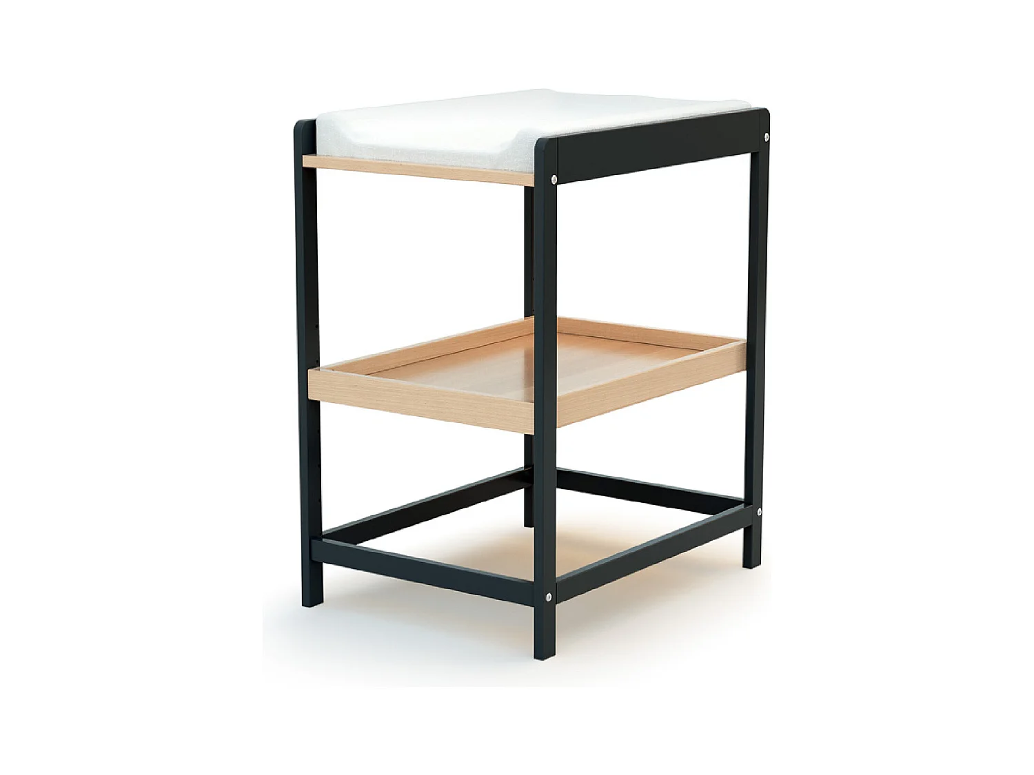 Wickeltisch 1 Regal CONFORT Holz Graphitgrau und Buche Lackiert