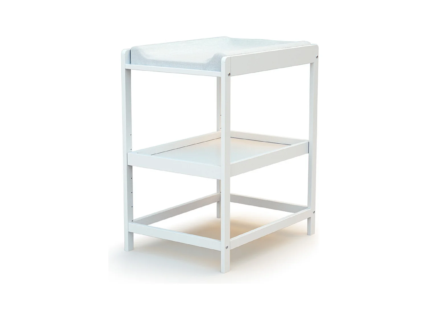 Mesa muda-fraldas com 1 prateleira CONFORT de madeira Branco